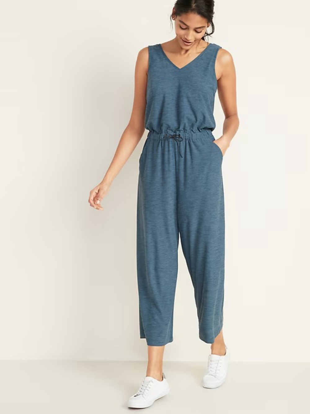 Old Navy Sleeveless V-Neck Jumpsuit with Drawstring Waist